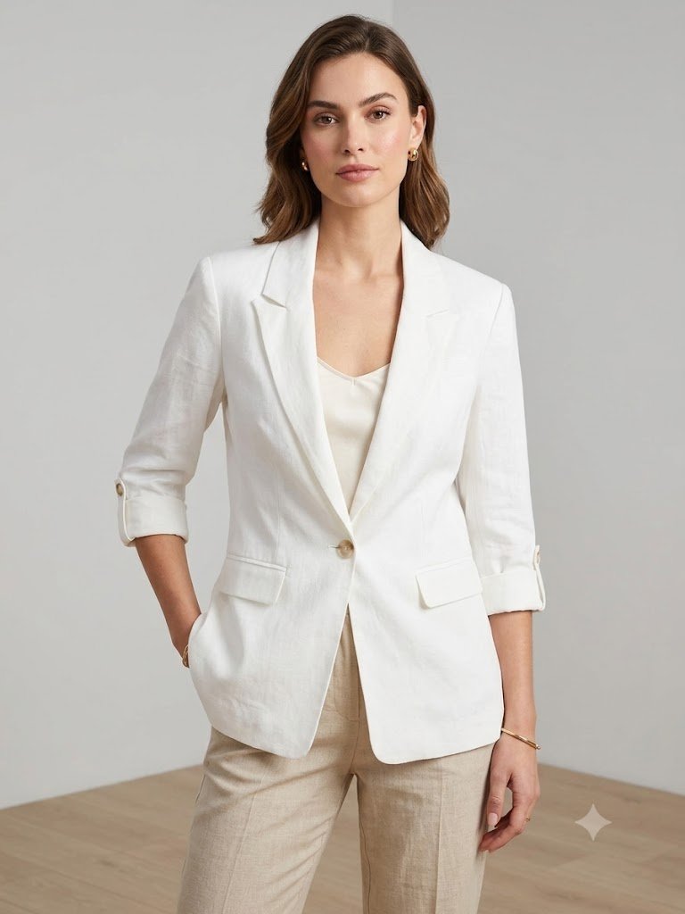 Maeve Anthropologie Euc White Women's Blazer